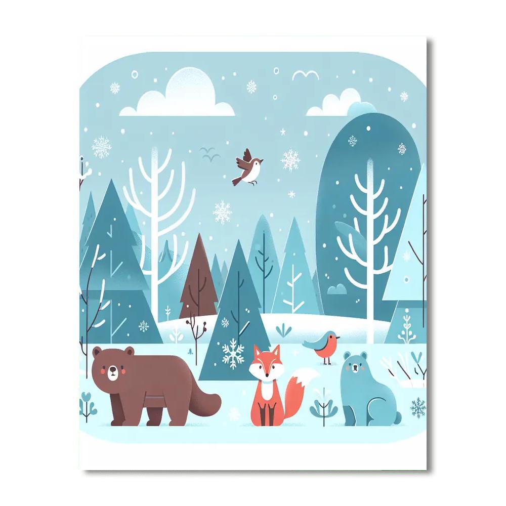 Frosty Forest Fun Number Painting