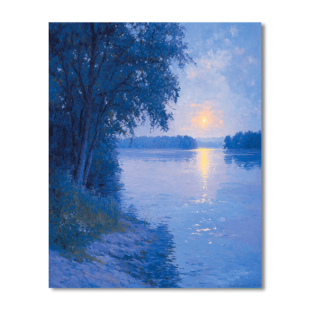 Caspar David Friedrich Inspired Enchanting Nightfall  Painting By Numbers Kit