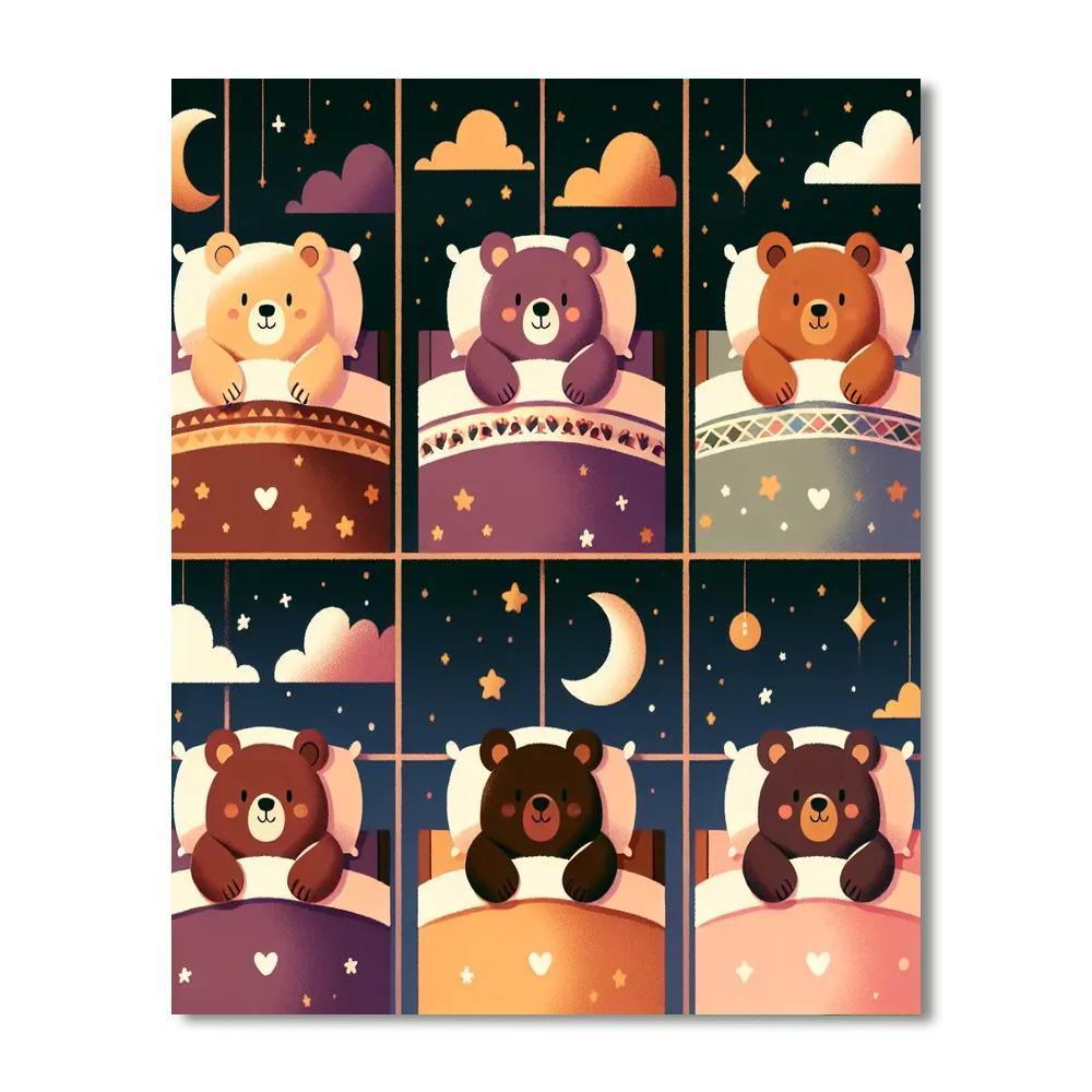 Sweet Dreams With Sleepy Bears Paint By Color