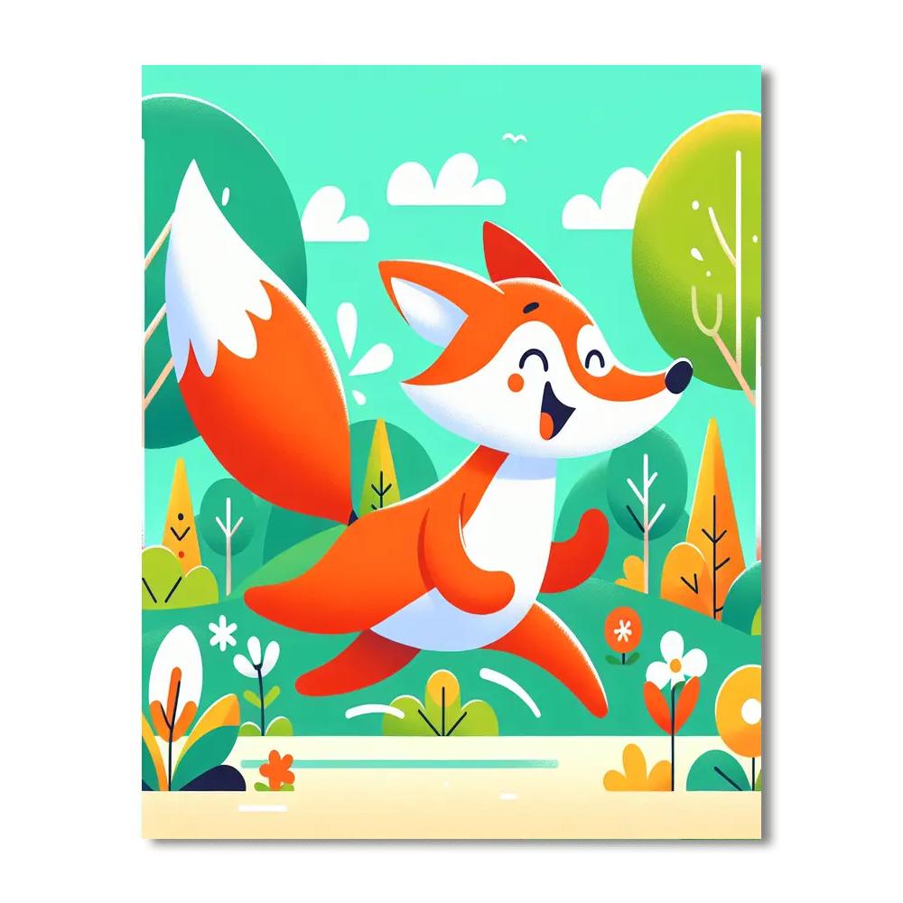 Energetic Fox Painting Number Kit