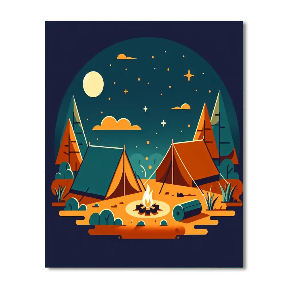 Starry Night Camping Numbered Painting Kits