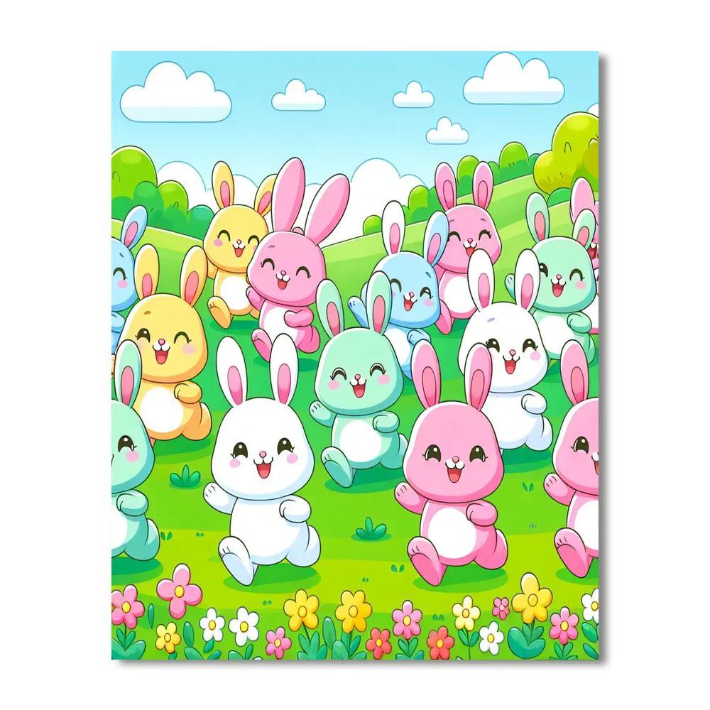 Cuddly Bunny Parade Painting By Numbers Kit