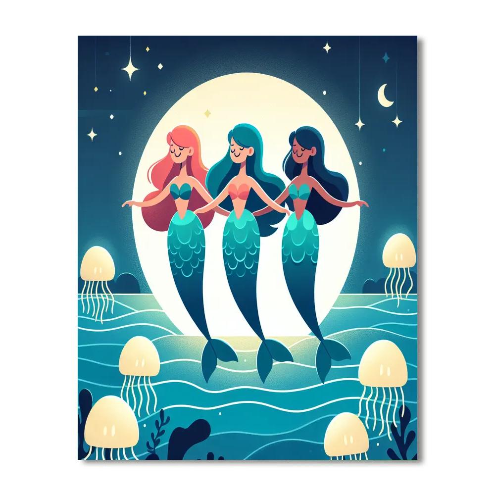 Moonlit Mermaids Paint By Color