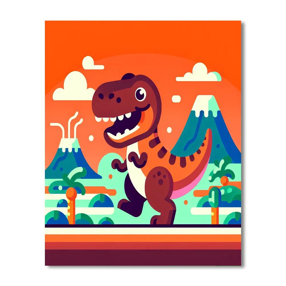 Jolly T-rex Adventure Numbered Painting Kits