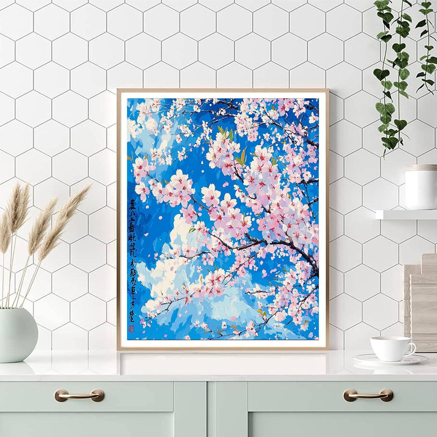 Katsushika Hokusai Inspired Blossoms In The Wind  Paint By Numbers Kits