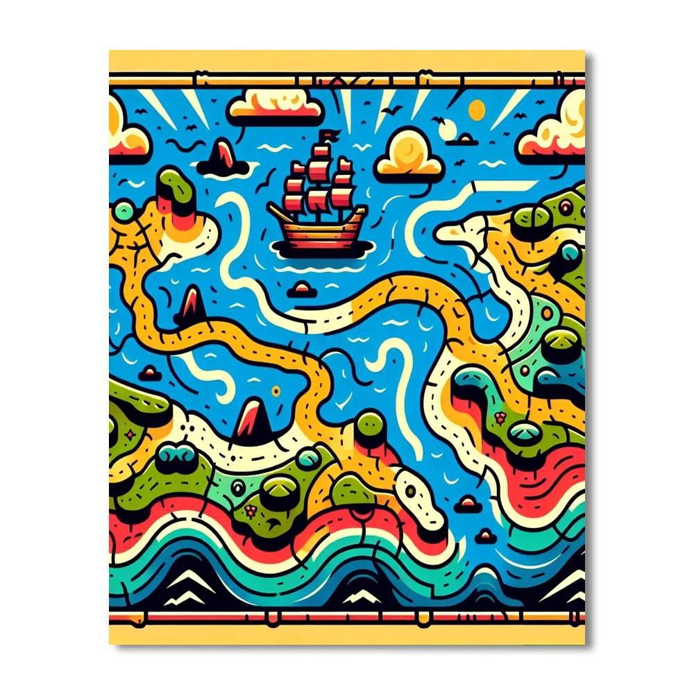 Treasure Map Quest DIY Paint By Numbers