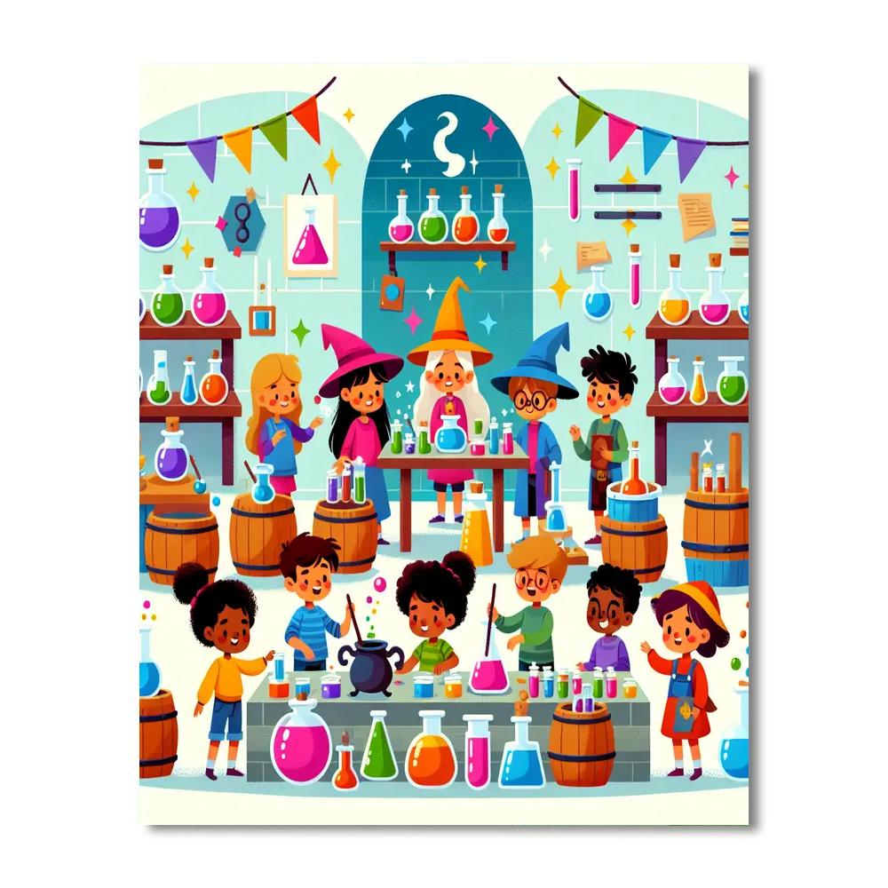 Wizard’s Enchanted Workshop Number Painting