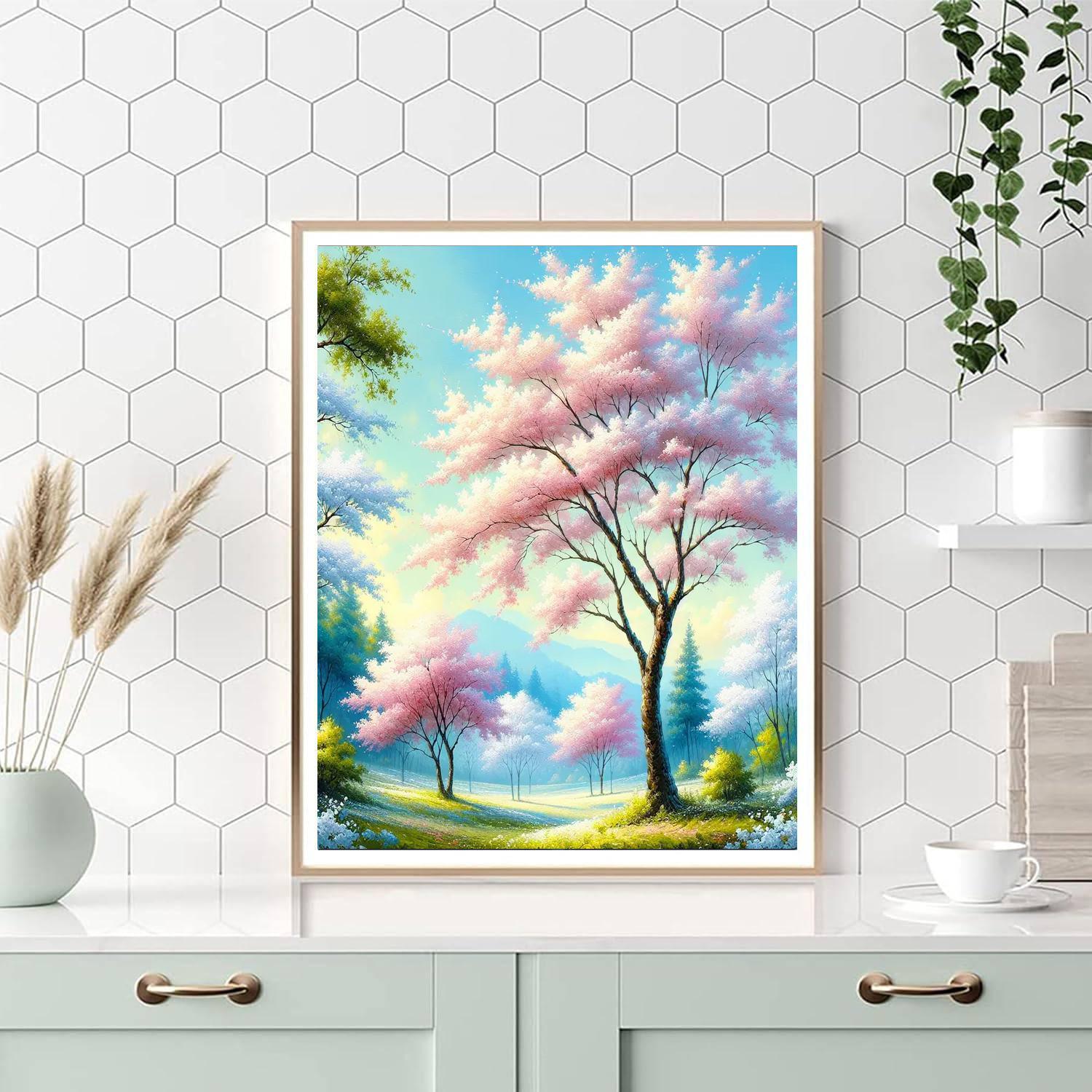 Serenity Of The Cherry Blossoms Painting Number Kit