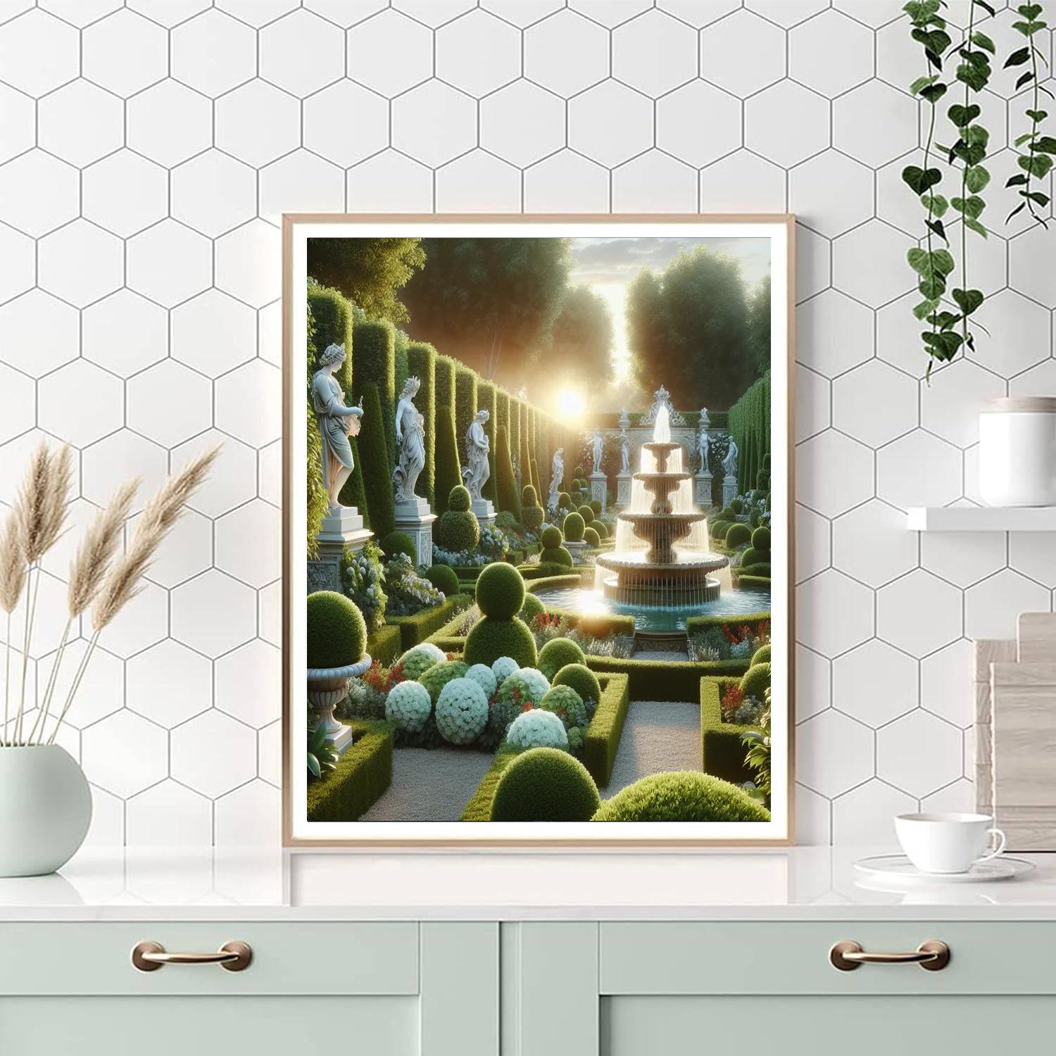 Elegant Classical Garden Numbered Painting Kits