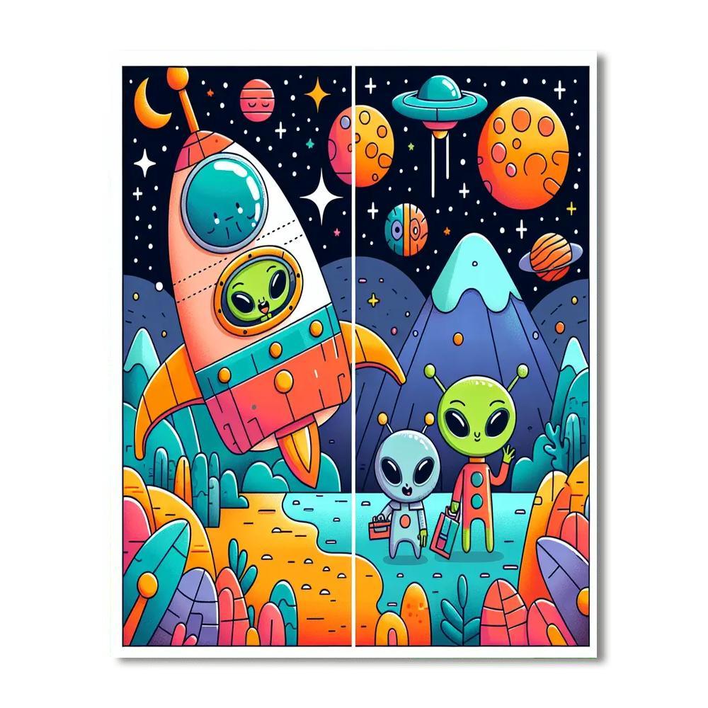 Alien Adventure Quest DIY Paint By Numbers