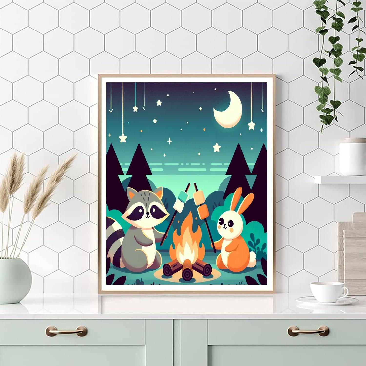 Cuddly Creatures' Campfire Paint By Number