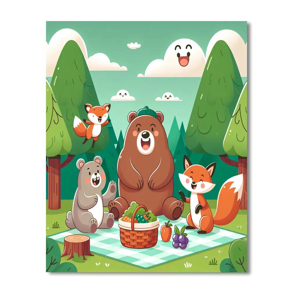Forest Animals Picnic DIY Paint By Numbers