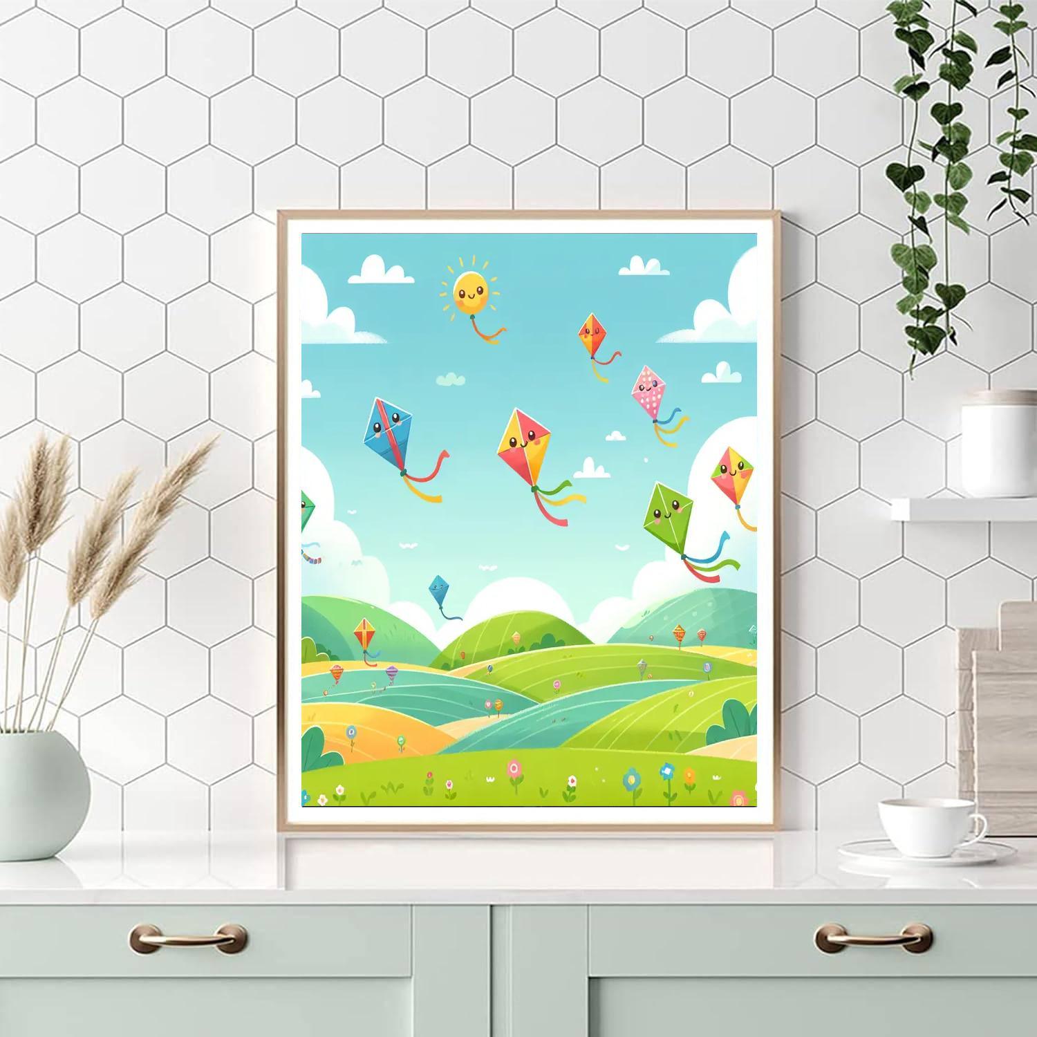 Kite Flying Over Hills Paint By Color