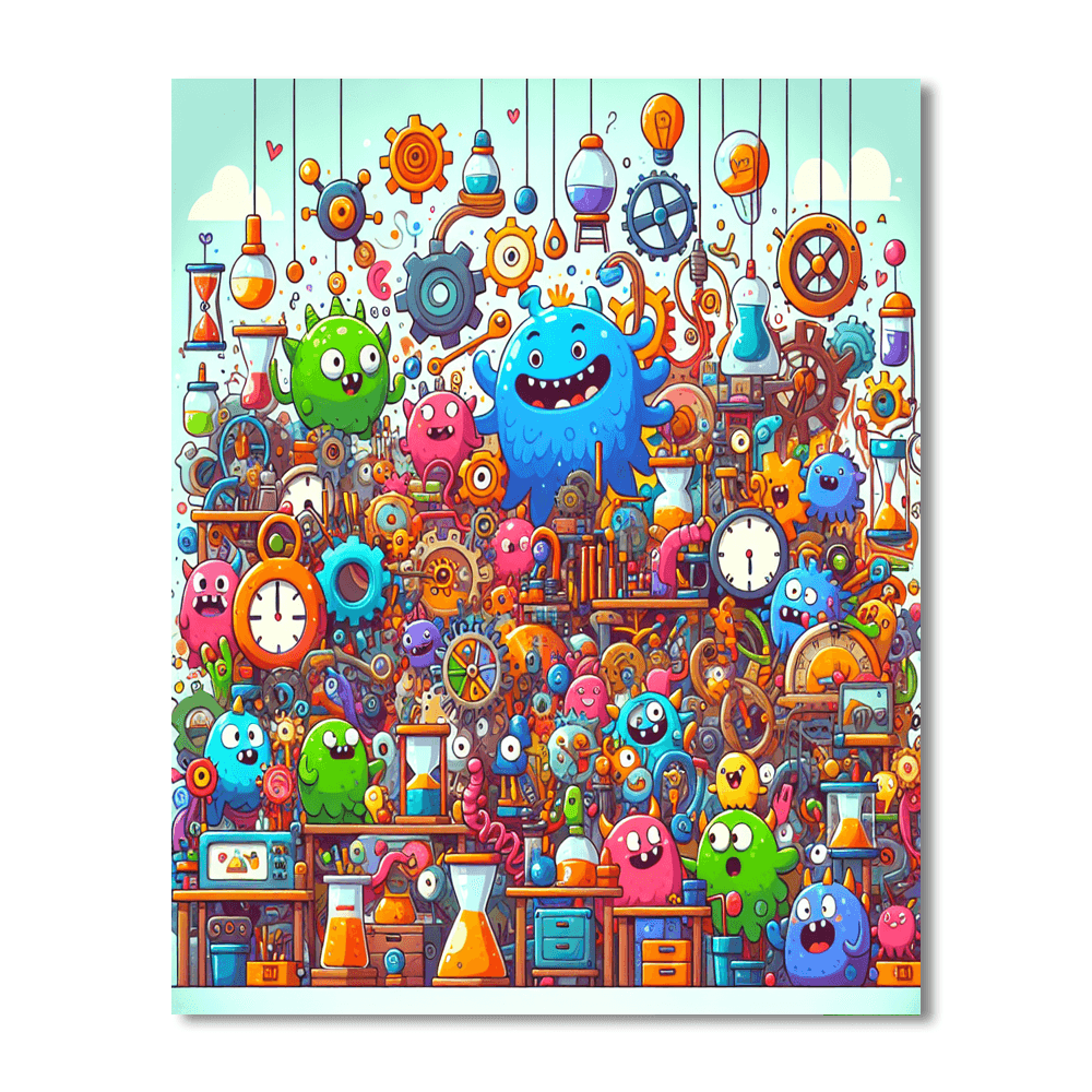 Funky Monster Workshop Number Painting
