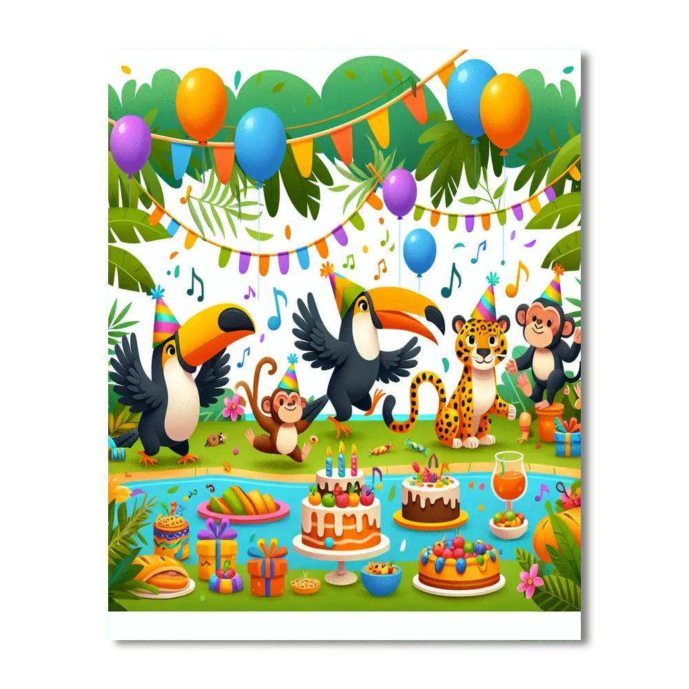 Jolly Jungle Fiesta Painting Number Kit