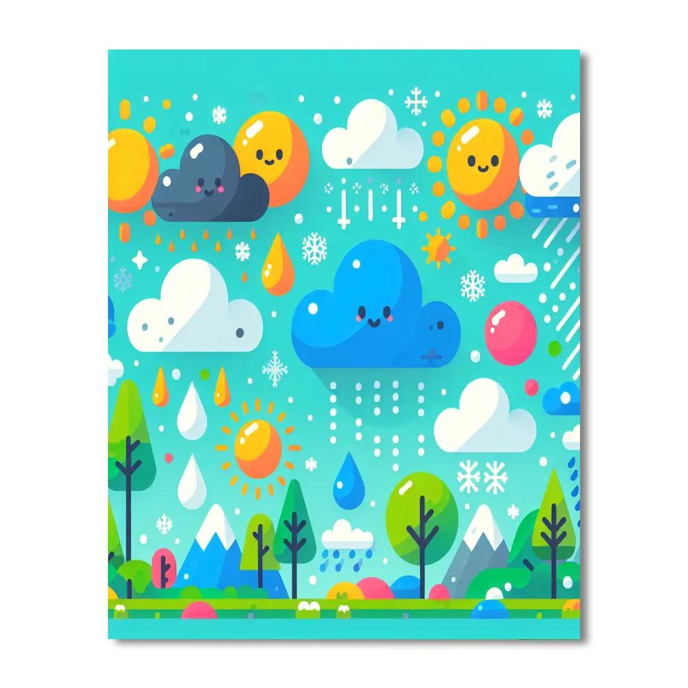 Wacky Weather World Number Painting