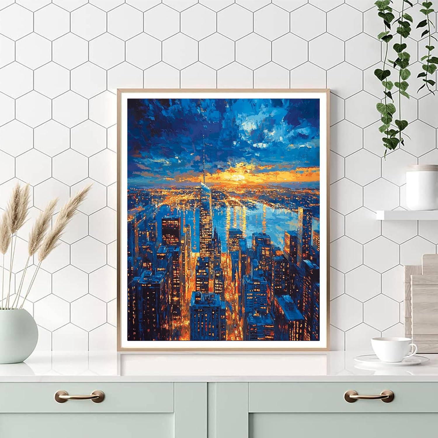 Edward Hopper Inspired City Lights And Dreams  Paint By Numbers Kits