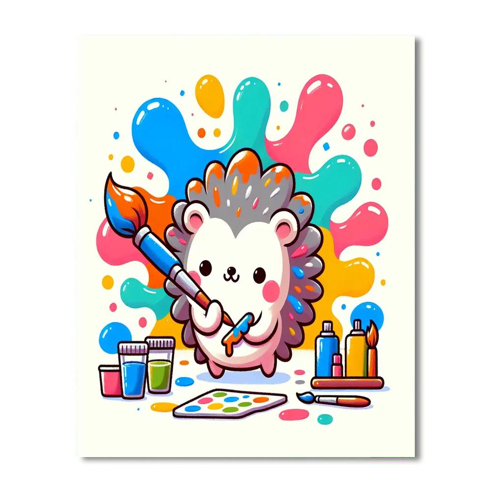 Artistic Hedgehog Number Painting