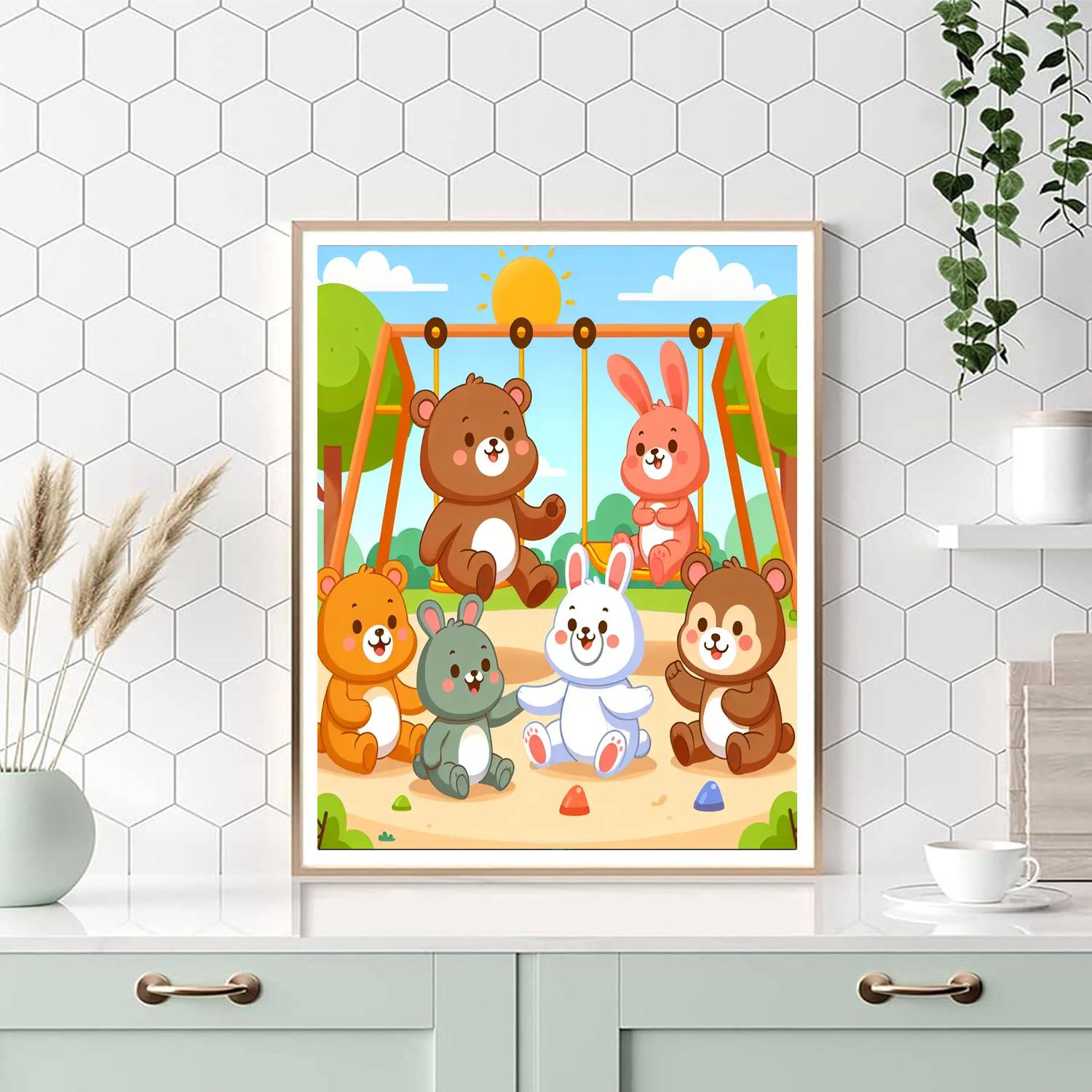 Sunny Animal Playground Paint By Number