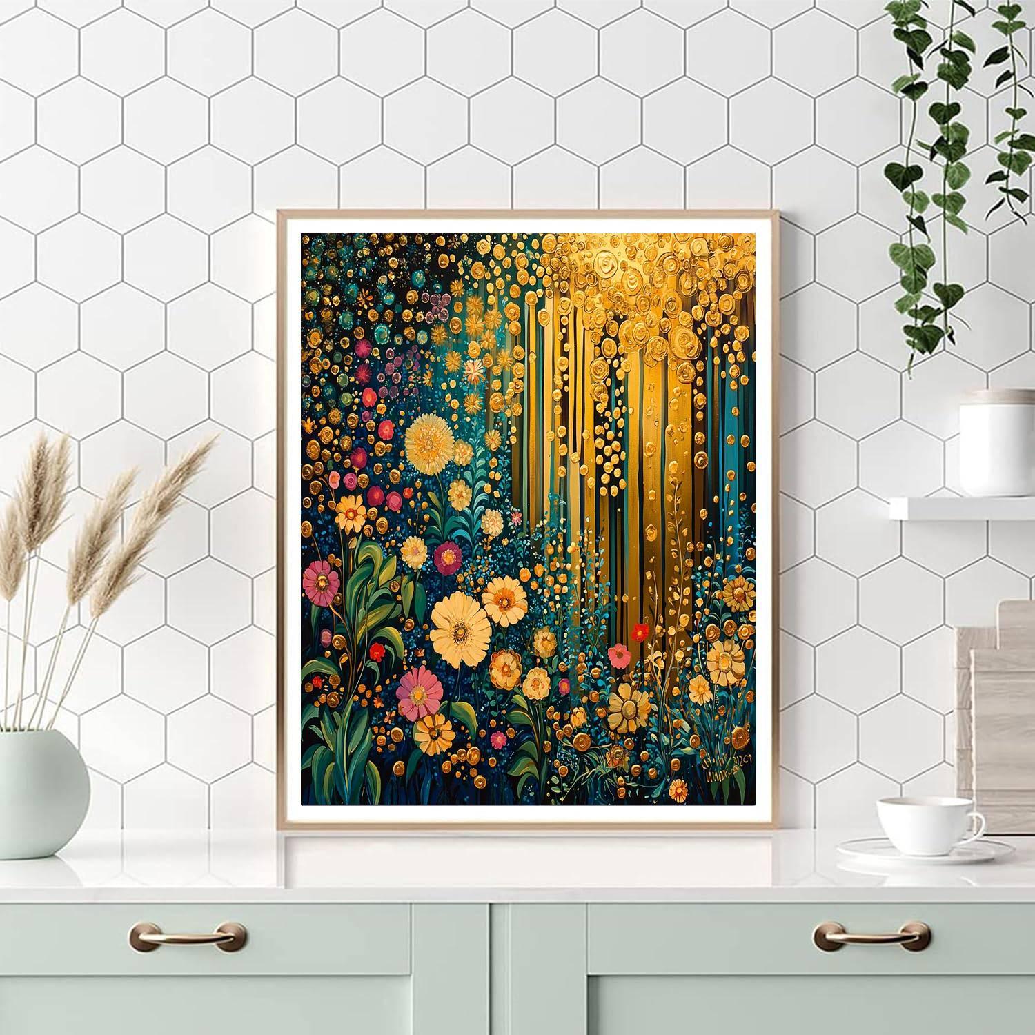 Gustav Klimt Inspired Klimt's Gilded Harmony  DIY Paint By Numbers