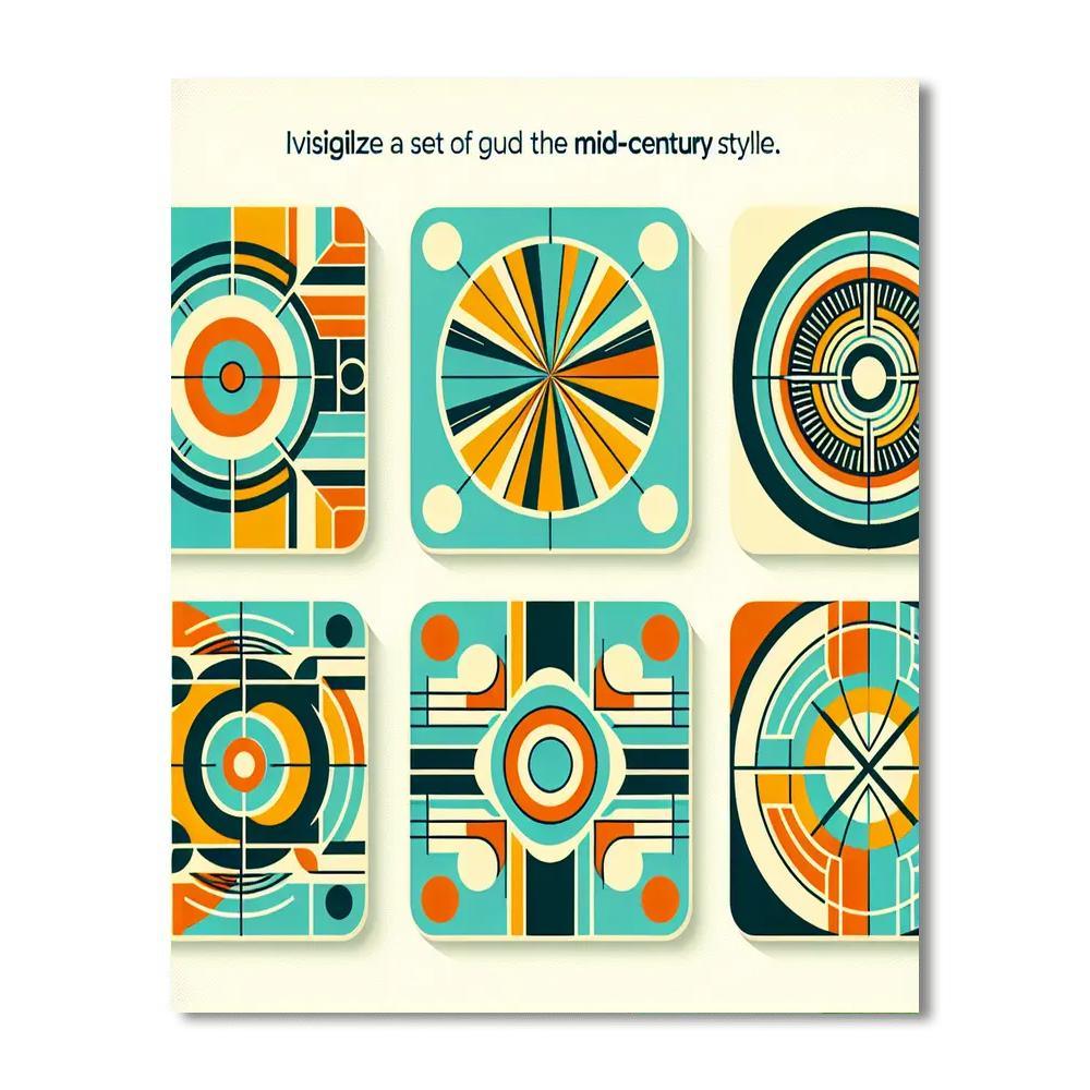 Retro Mod Coasters Paint By Number
