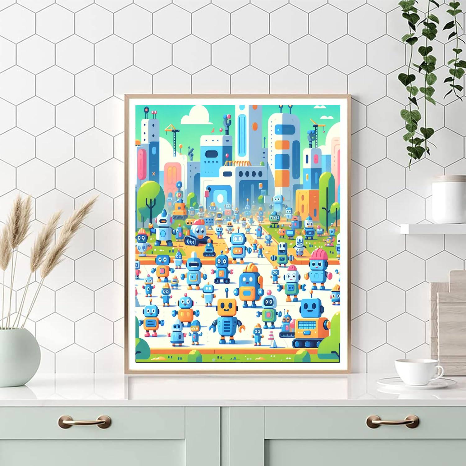 Adventurous Robot Realm Numbered Painting Kits