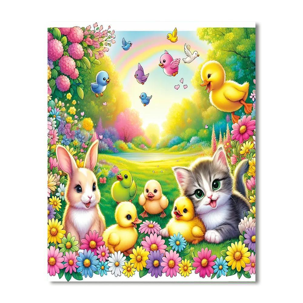 Adorable Baby Animal Parade Paint By Color