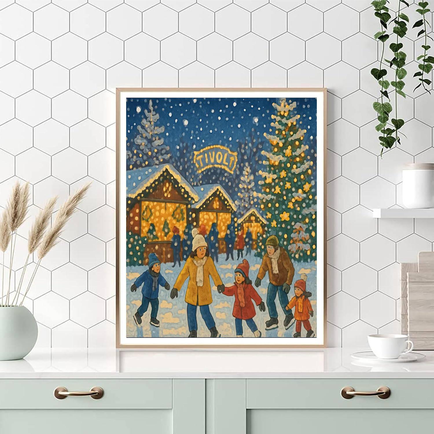Tivoli Gardens Christmas Market - Denmark Paint By Numbers Kits