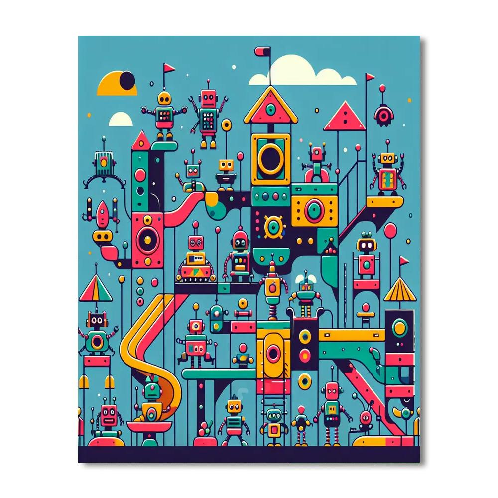 Kooky Robot Playground Paint By Number