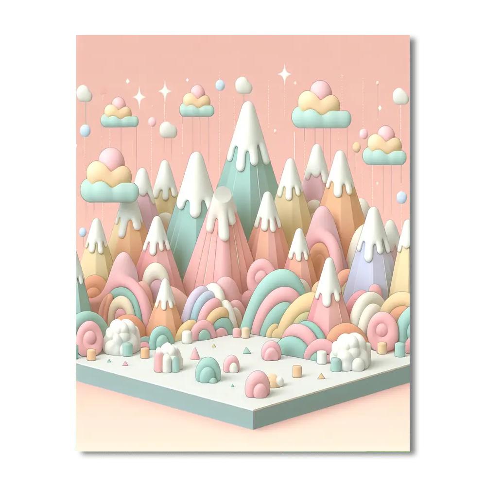 Magical Marshmallow Mountain Paint By Numbers Art
