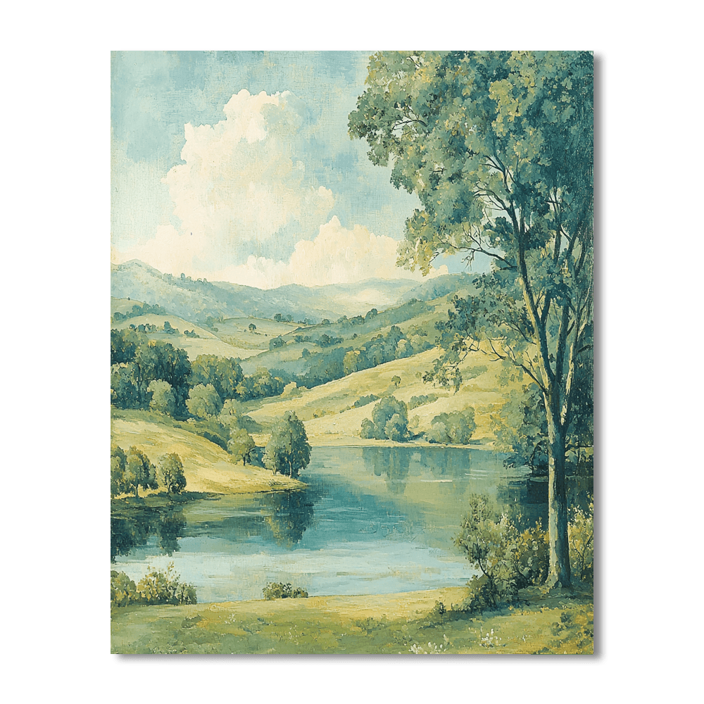 John Constable Inspired Serene Landscape  Paint By Numbers