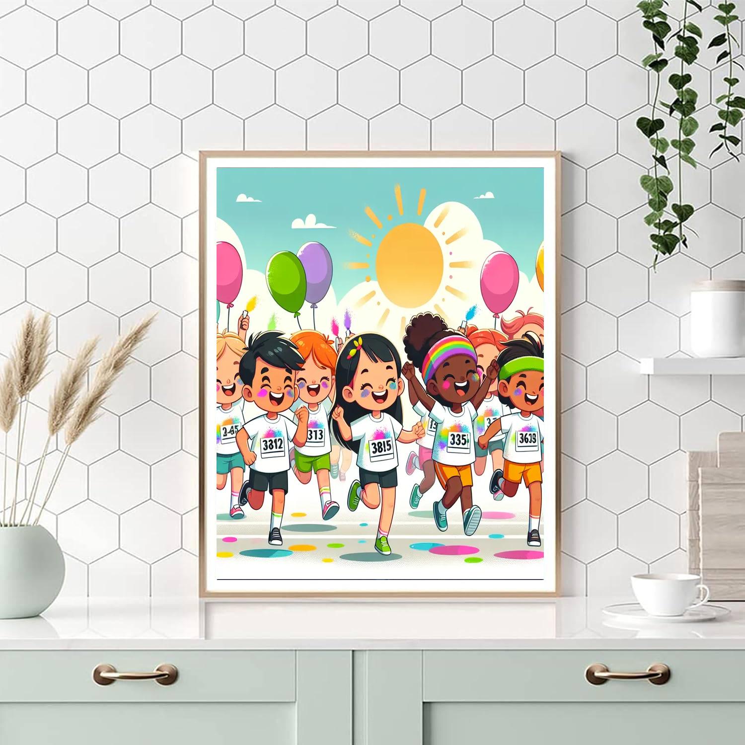 Festive Color Run Paint By Number