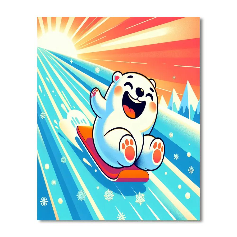 Excited Polar Bear Paint By Numbers Kits