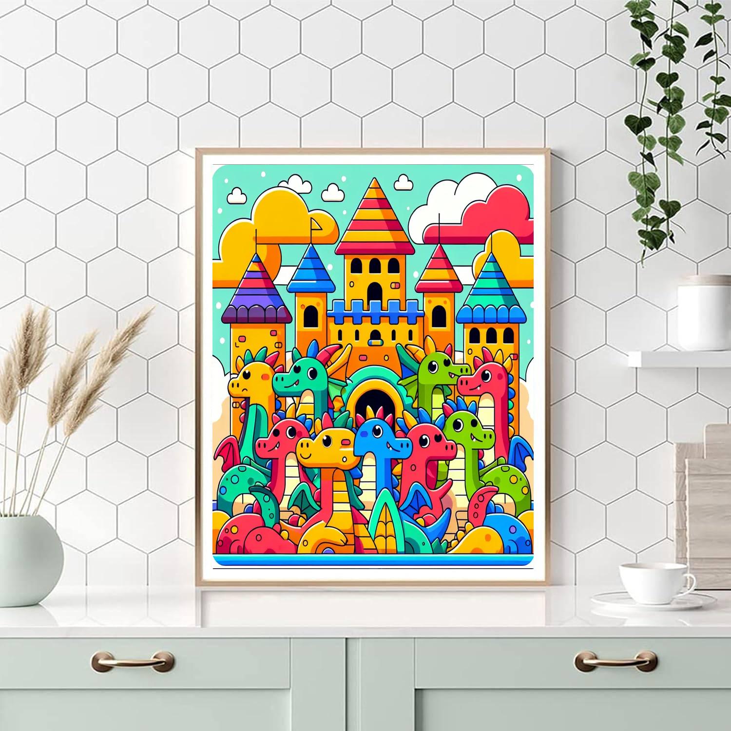 Dragon's Castle Quest Paint By Numbers