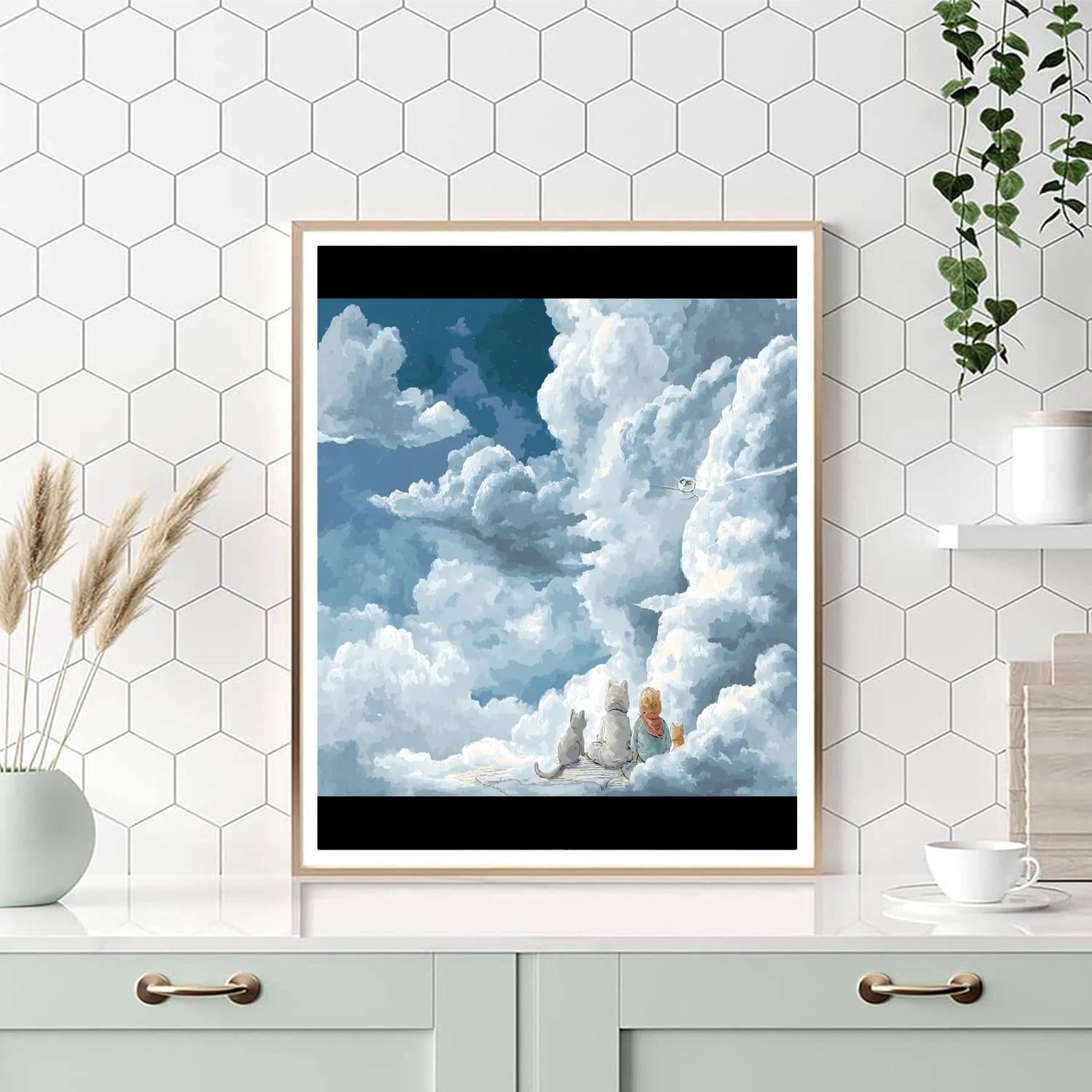 Mommy And Me In The Clouds DIY Paint By Numbers