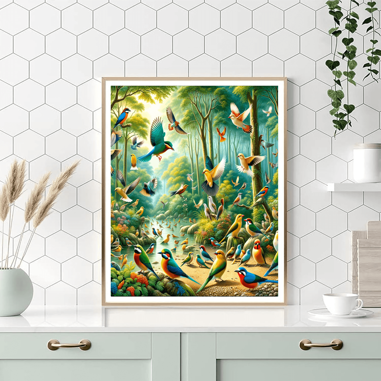 Colorful Bird Haven Paint By Number