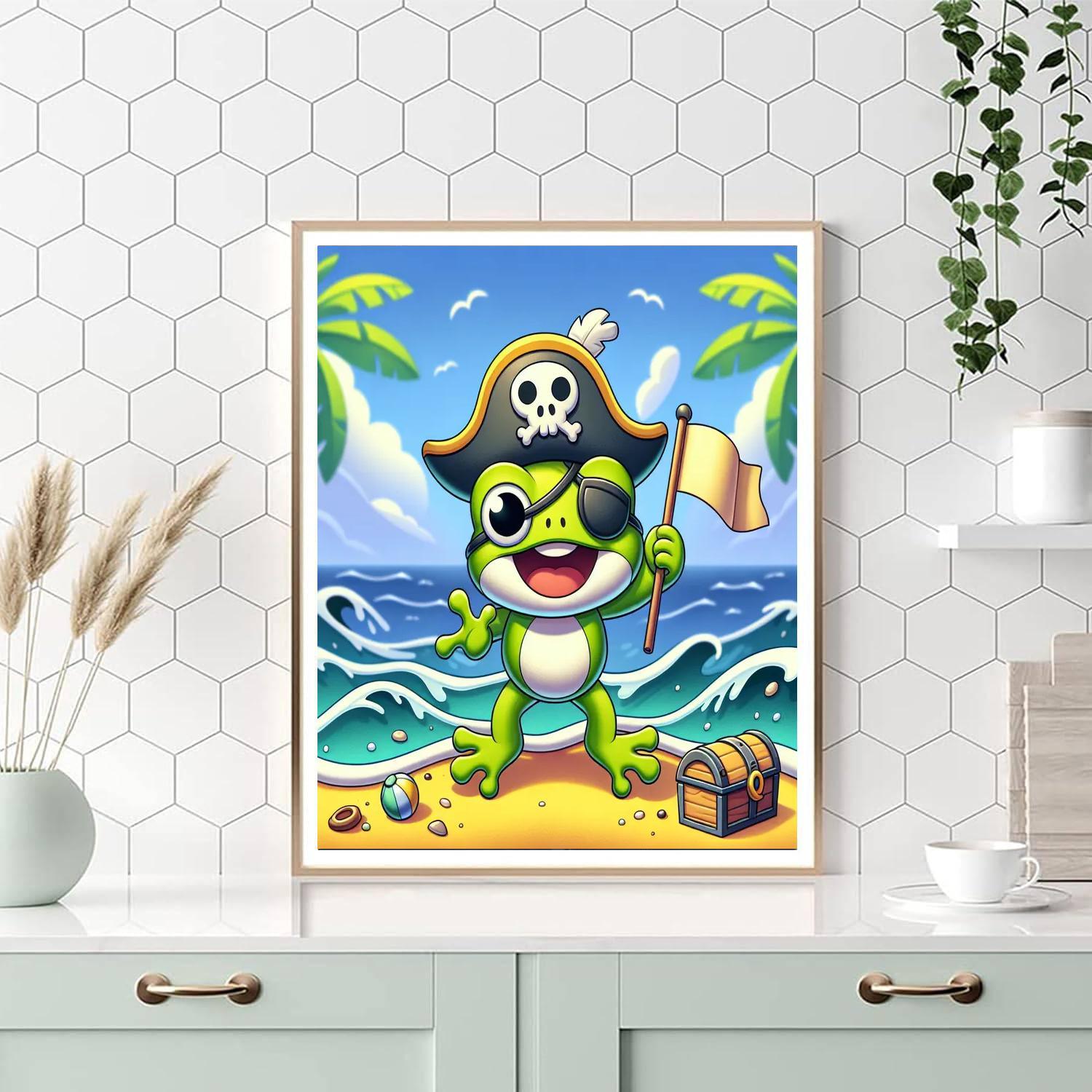 Silly Pirate Frog Number Painting
