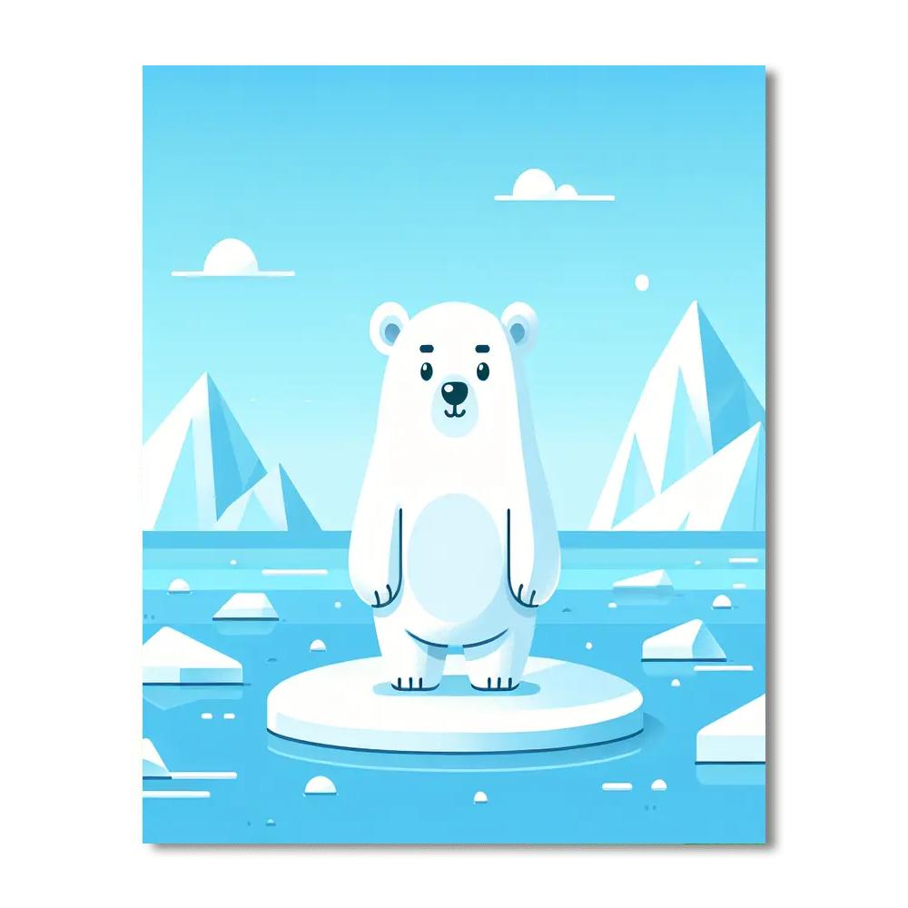 Brave Polar Bear Expedition Paint By Numbers Art