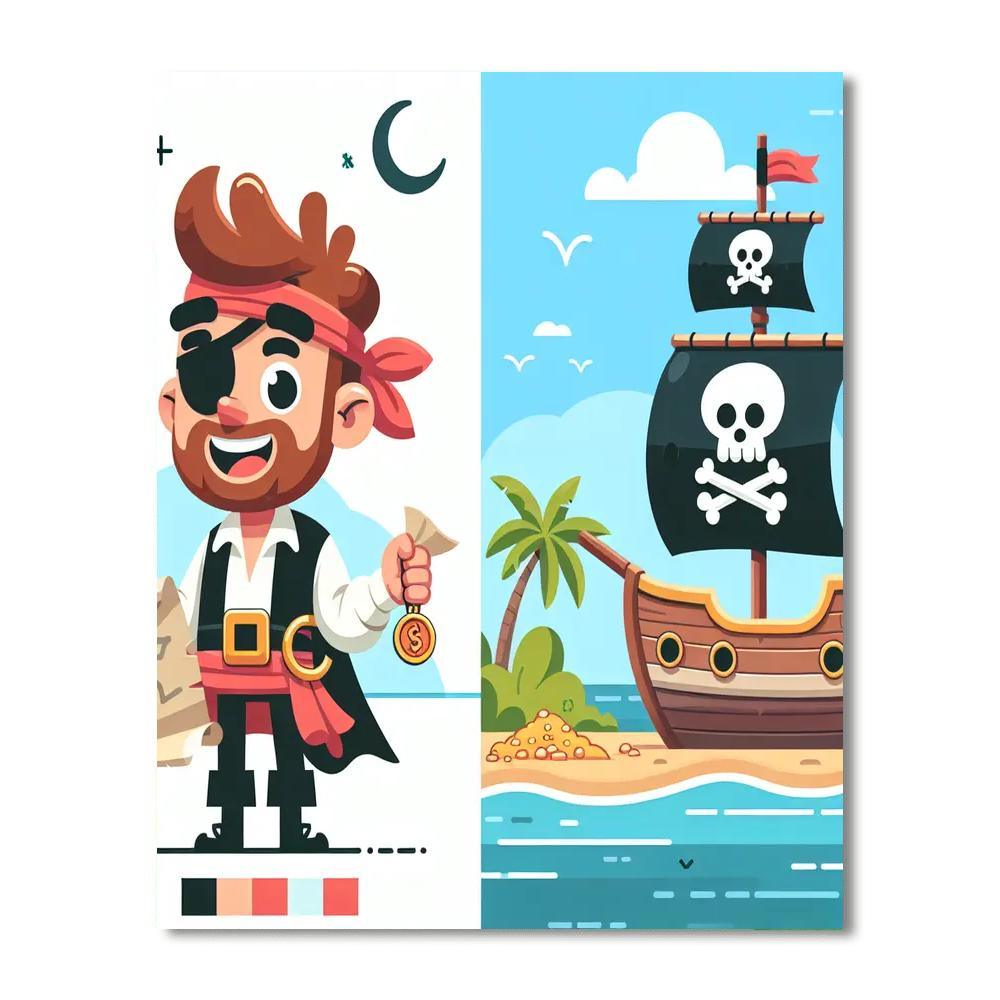 Adventure On Pirate Island Paint By Color