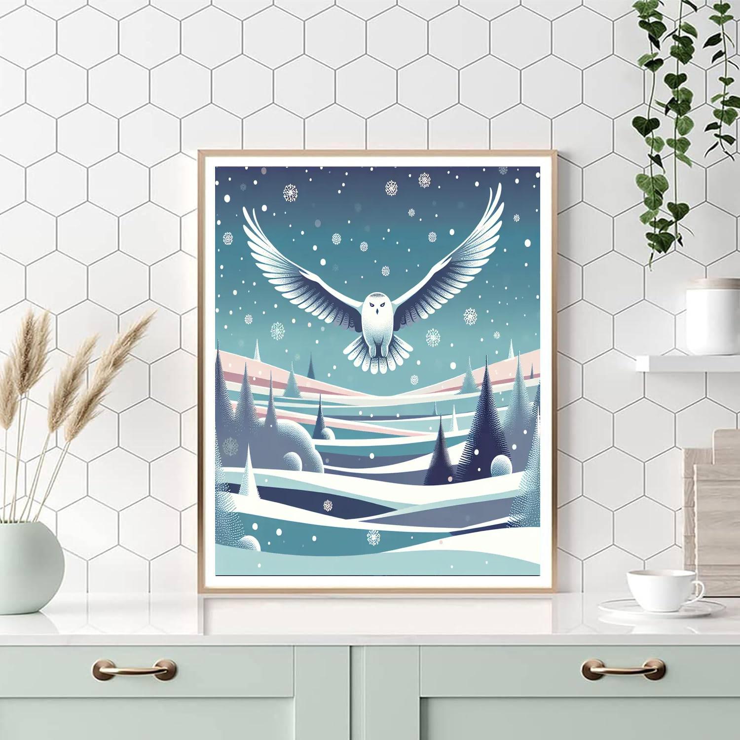 Snowy Owl Flight Painting By Numbers Kit