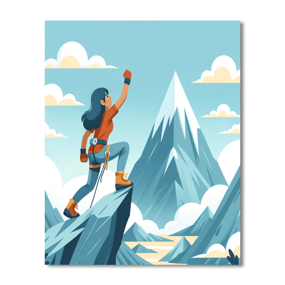 Mountain Climber's View DIY Paint By Numbers