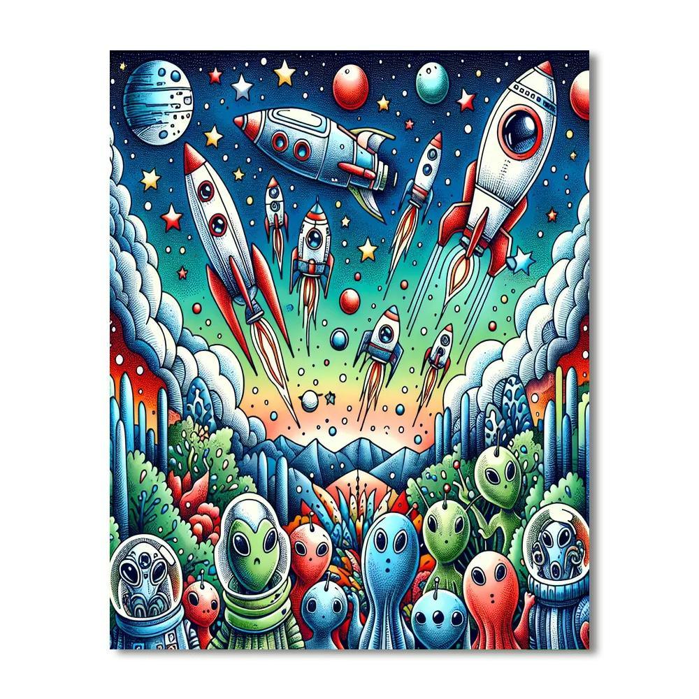 Imaginative Outer Space Adventure Paint By Number