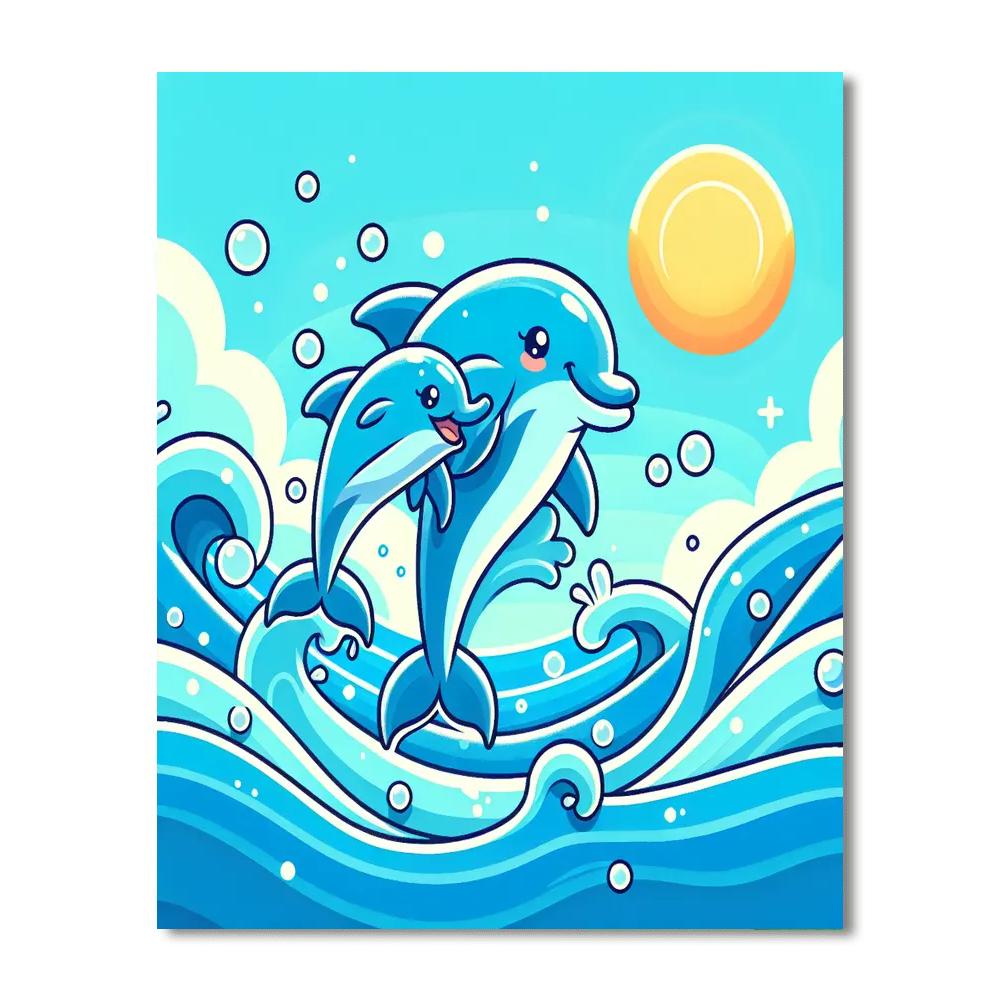 Bubbly Dolphins Paint By Numbers Kits