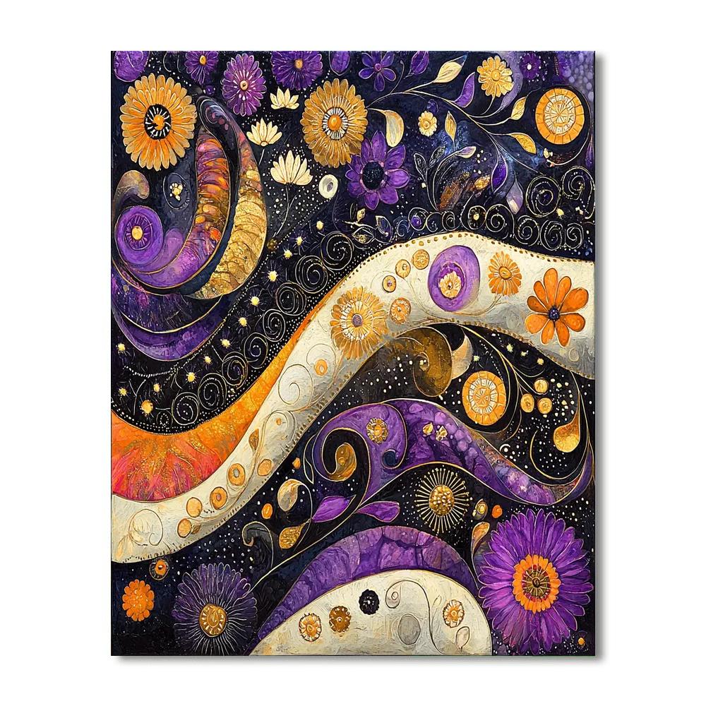 Gustav Klimt Inspired Ornate Whimsy  Paint By Numbers Art