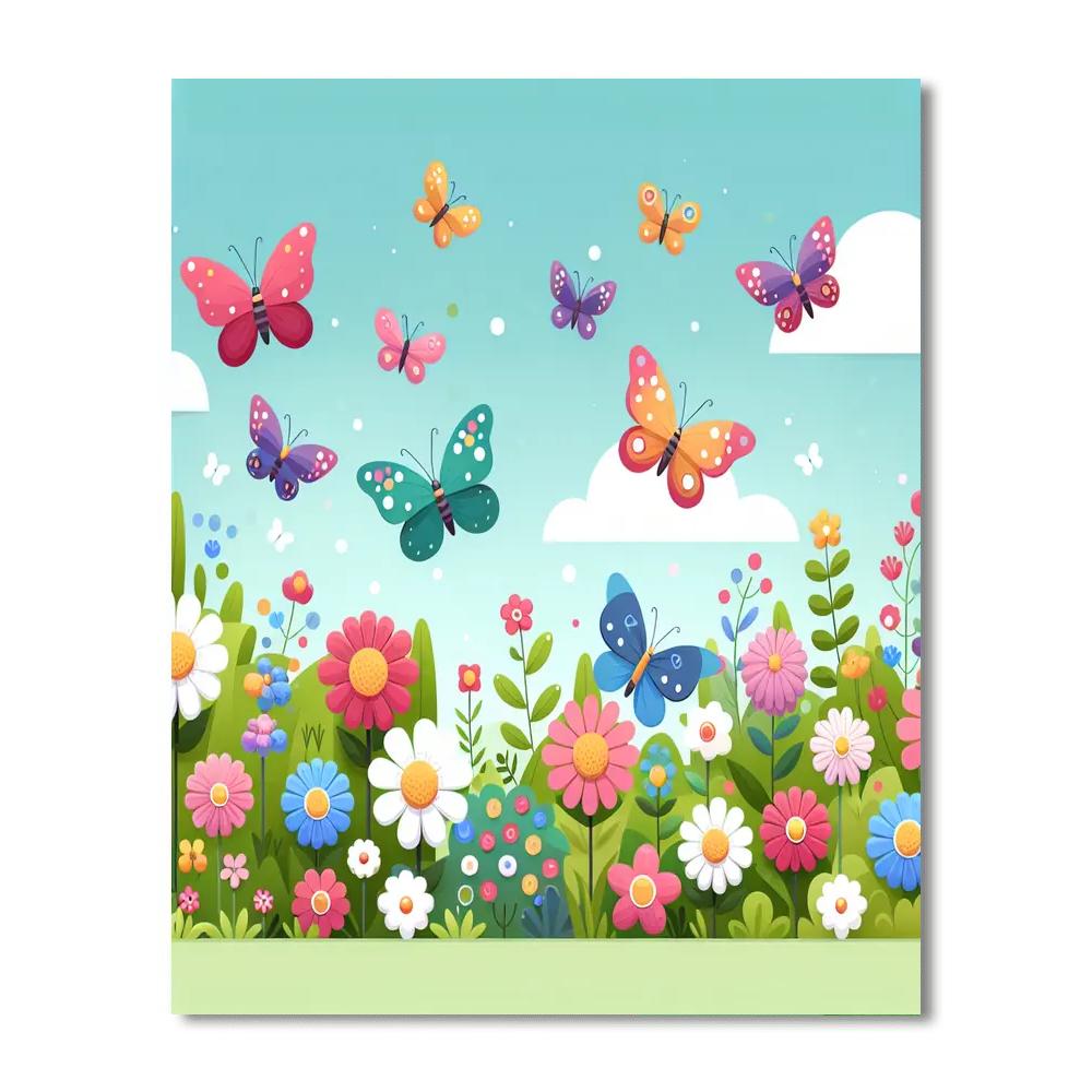 Lively Butterfly Garden Numbered Painting Kits