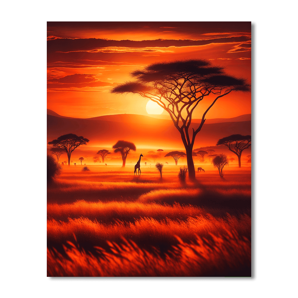 Serene Savannah Sunset - DIY Painting By Numbers Kit