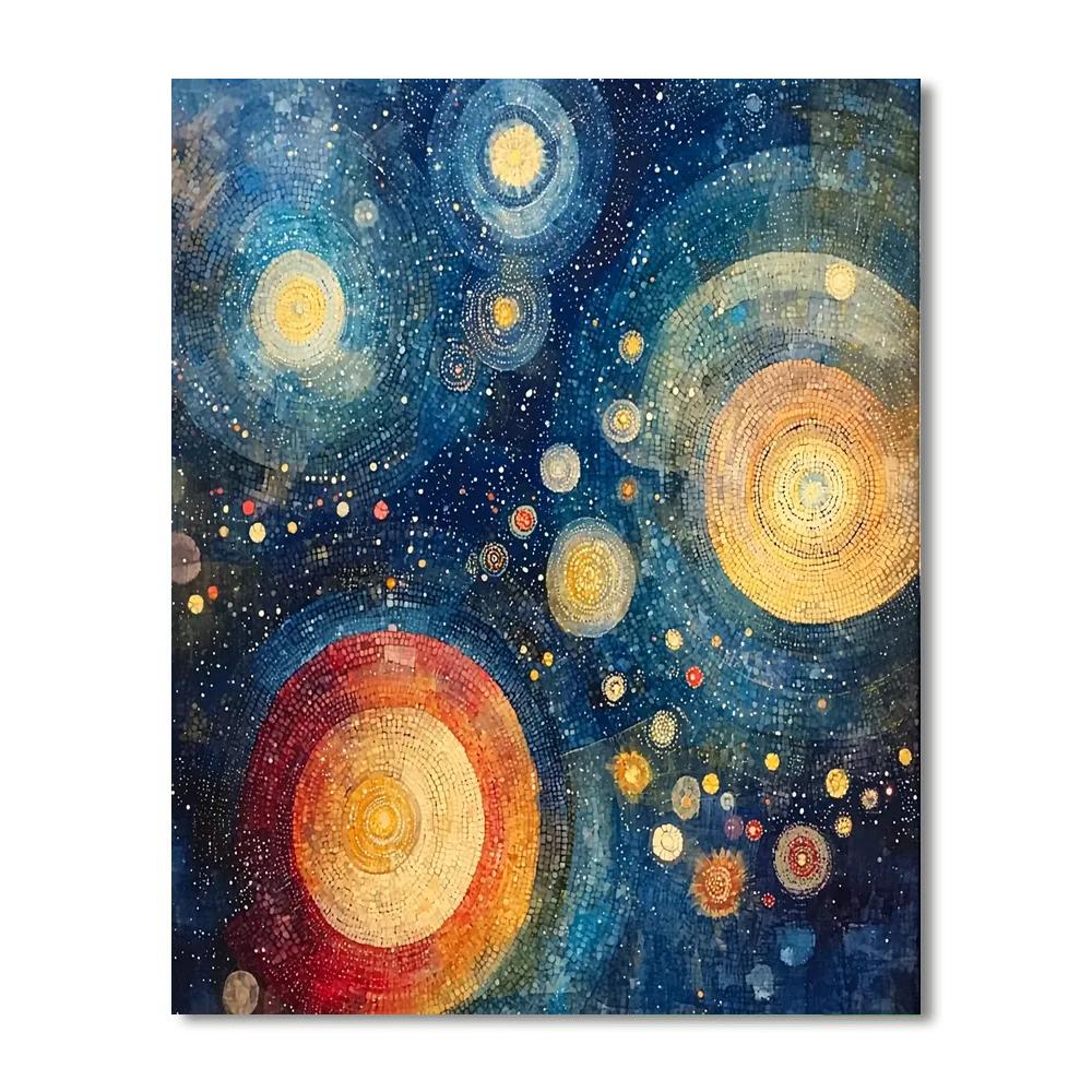 Paul Klee Inspired Cosmic Harmony Of The Spheres  Painting Number Kit