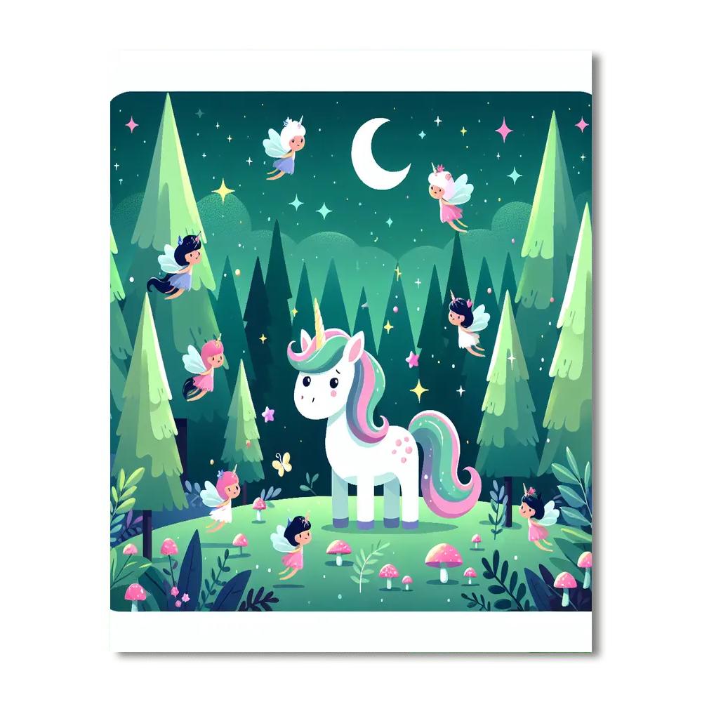 Mythical Forest Adventure: Meet The Creatures Number Painting