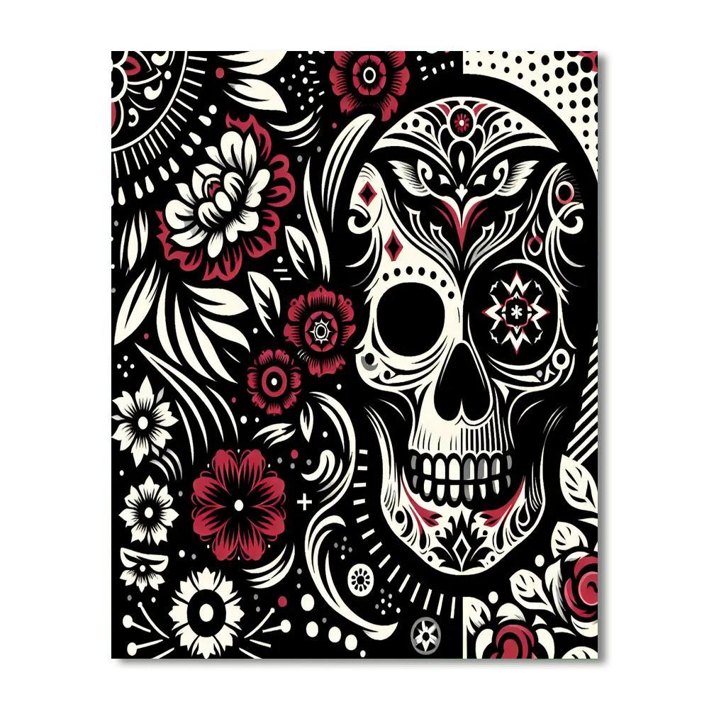 Skull's Mysterious Allure Number Painting