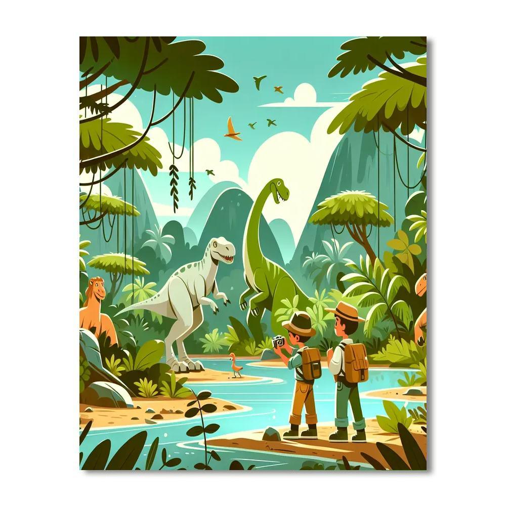 Dino Jungle Expedition Numbered Painting Kits